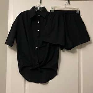 Black Short Set 100% Cotton NWOT